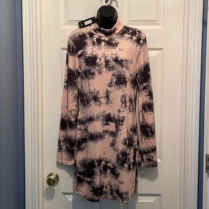 Warped Mood Tie-dye Mini Dress 🩷🖤🩶